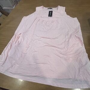 YALA Tunic Womens XL Pink Sleeveless‎ Tank Swing Jersey Trapeze Summer Pockets
